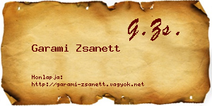 Garami Zsanett névjegykártya